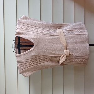 Doncaster Taupe V-Neck Sweater Vest SZ (EXTRA SMALL‎ OVERSIZED)